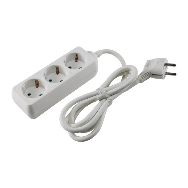 Schutzkontakt-Steckdosenleiste 3-fach 3600W, 1,4mKabel, weiß