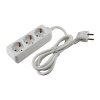 Schutzkontakt-Steckdosenleiste 3-fach 3600W, 1,4mKabel, weiß