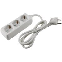 Schutzkontakt-Steckdosenleiste 3-fach 3600W, 1,4mKabel, weiß