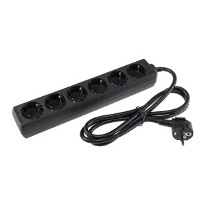 Schutzkontakt-Steckdosenleiste 6-fach 3600W, 1,4mKabel,...