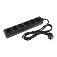 Schutzkontakt-Steckdosenleiste 6-fach 3600W, 1,4mKabel, schwarz