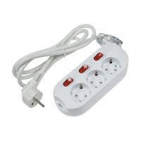 Steckdosenleiste mit Einzelschaltung 3-fach, weiß, 1,5m Kabel