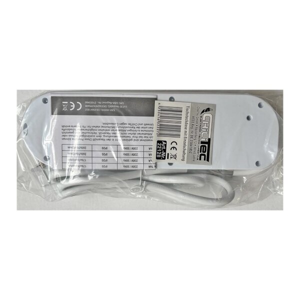 Steckdosenleiste mit Einzelschaltung 5-fach, weiß, 1,5m Kabel