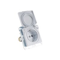 DELPHI Schutzkontakt-Steckdose IP40 250V~/ 16A, mit Deckel, UP, weiß