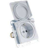 DELPHI Schutzkontakt-Steckdose IP40 250V~/ 16A, mit Deckel, UP, weiß