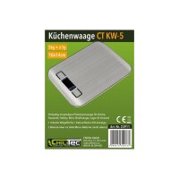 Digitale Küchenwaage CT KW-5 – 5?kg Edelstahl | Genauigkeit ±1?g | LCD-Anzeige