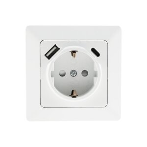 MILOS Schutzkontakt-Steckdose, matt weiß 230V~/...