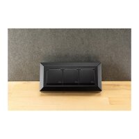 3-fach Steckdosenblock, schwarz 250V~/ 16A, Aufbaumontage mit Klappen