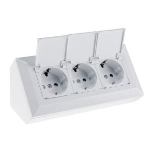 3-fach Steckdosenblock, weiß 250V~/ 16A,...
