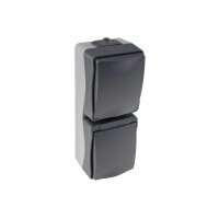 NUQUI Feuchtraum Schalter & Steckdose IP54, Aufputz, 250V~/ 10A/16A, Vertikal