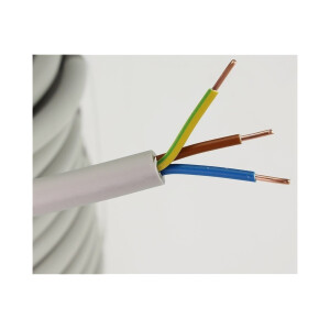 Stromleitung "NYM-J", 50m, isoliert 3G1,5, grau, Ring