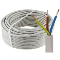 Stromleitung "NYM-J", 50m, isoliert 3G1,5, grau, Ring