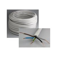 Stromleitung "NYM-J", 50m, isoliert 5G1,5, grau, Außen-Ø 9,5mm, Ring