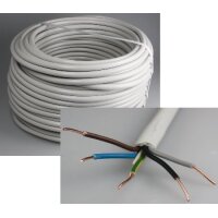 Stromleitung "NYM-J", 50m, isoliert 5G2,5, grau, Außen-Ø 8,2mm, Ring