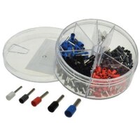 Aderendhülsen-Sortiment 0,5-2,5mm² isoliert, in Streudose, 400-teilig