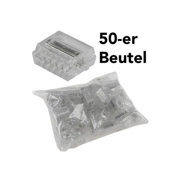Steckbare Dosenklemmen, 50er Pack 1-polig, 5 Klemmstellen, 1-2,5mm²