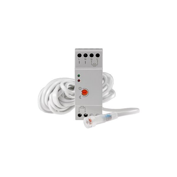 Dämmerungsschalter für Hutschiene 230V, 5m Kabel, externer Sensor IP65