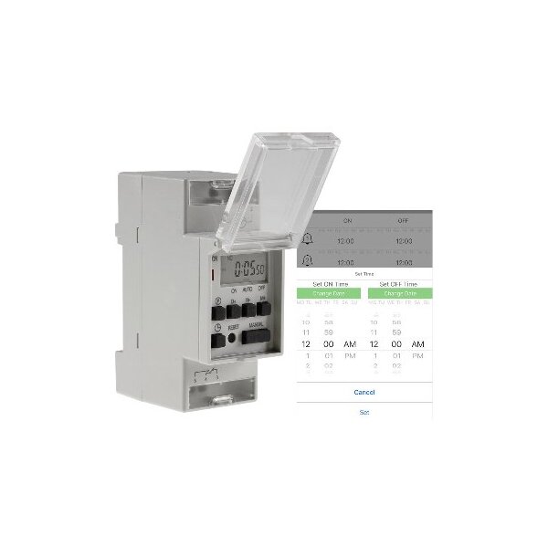 digitale Wochen-Zeitschaltuhr für Schalttafel-Einbau, 230V, mit Bluetooth