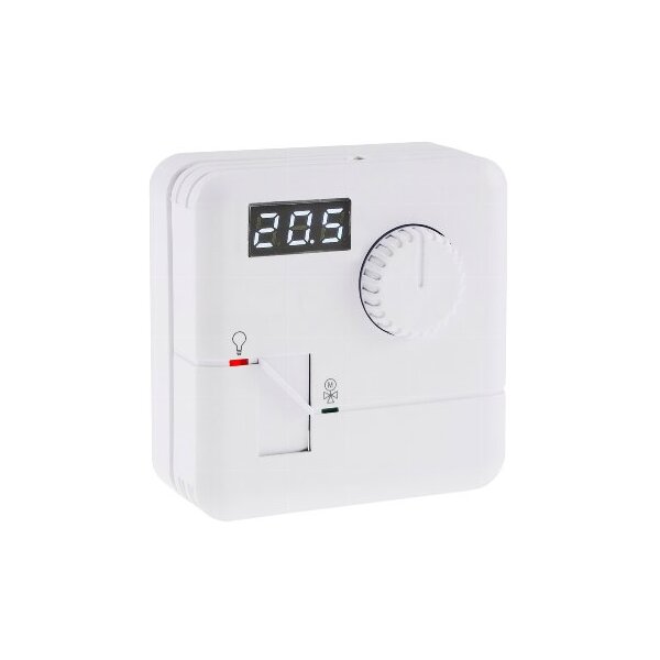 Raumtemperatur-Regler Thermostat "RT-55" 7A, weißes LED-Display, 5-30°C, 110-230V