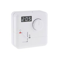 Raumtemperatur-Regler Thermostat "RT-55" 7A, weißes LED-Display, 5-30°C, 110-230V