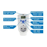 Steckdosen-Thermostat "ST-35 digi" max. 3500W, 5-30°C, EIN/AUS/AUTO, 230V