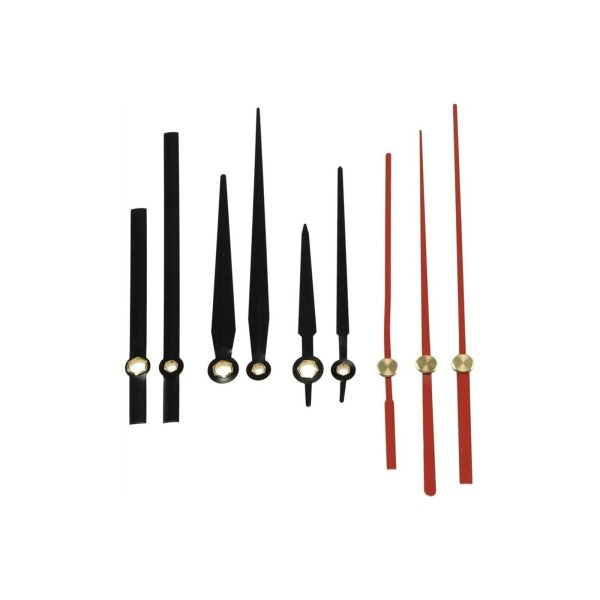 Funkuhrwerk DCF mit 3 Zeigersätzen aus Kunststoff, 25mm langer Schaft