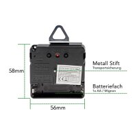 Funkuhrwerk DCF mit 3 Zeigersätzen aus Kunststoff, 25mm langer Schaft