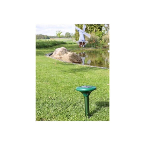 Maulwurf- & Wühlmaus-Schreck Premium Solar – Schall & Vibration, bis 900?m²