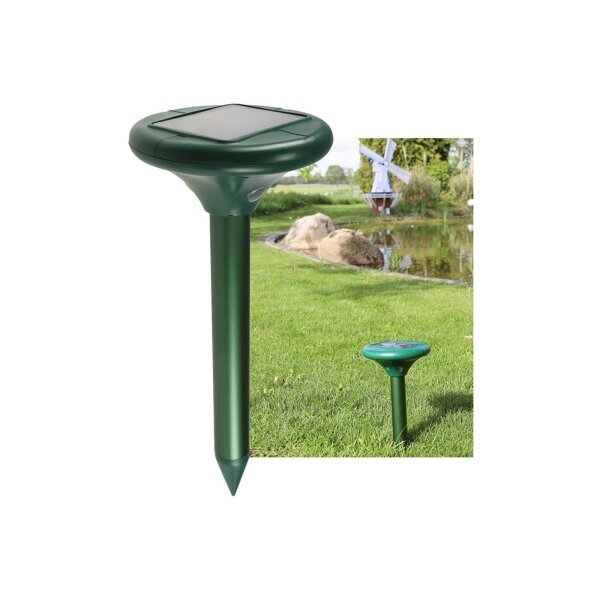 Solar Maulwurf- & Wühlmaus-Schreck – Ultraschall Tiervertreiber mit Vibration für Garten bis 900 m²