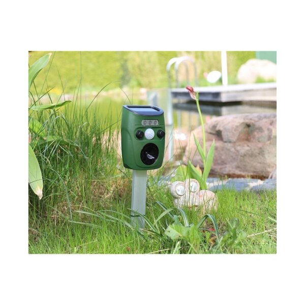 Ultraschall-Tierscheuche "UTS Solar Pro" Bewegungsmelder, Hunde, Katzen, Vögel