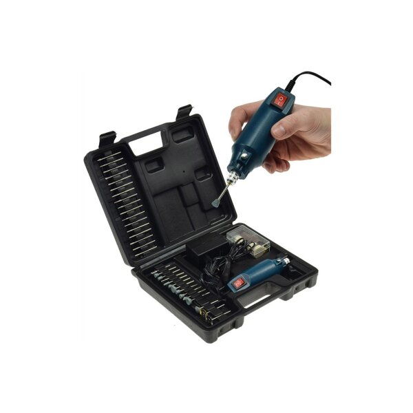 Mini-Bohrmaschine "Drill-Power V2" 12V= 12.000UpM, 63-teilig, viel Zubehör