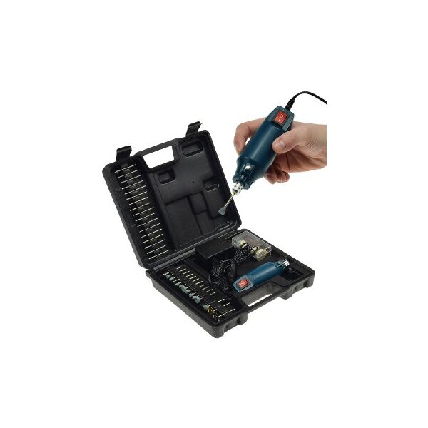 Mini-Bohrmaschine "Drill-Power V2" 12V= 12.000UpM, 63-teilig, viel Zubehör