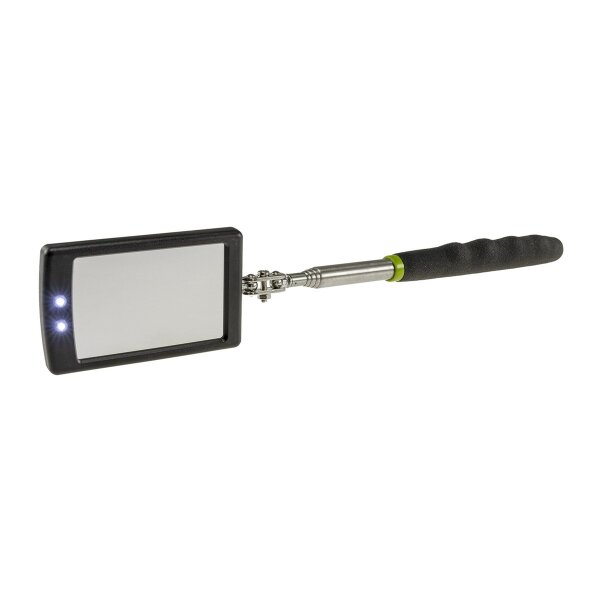 Teleskop Spiegel mit LED Beleuchtung Gesamtlänge 28-88cm, Spiegel 65x40mm