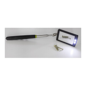 Teleskop Spiegel mit LED Beleuchtung Gesamtlänge 28-88cm, Spiegel 65x40mm