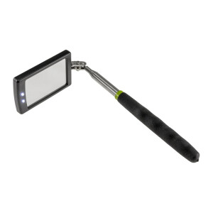 Teleskop Spiegel mit LED Beleuchtung Gesamtlänge 28-88cm, Spiegel 65x40mm