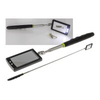 Teleskop Spiegel mit LED Beleuchtung Gesamtlänge 28-88cm, Spiegel 65x40mm