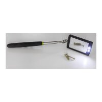 Teleskop Spiegel mit LED Beleuchtung Gesamtlänge 28-88cm, Spiegel 65x40mm