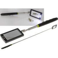 Teleskop Spiegel mit LED Beleuchtung Gesamtlänge 28-88cm, Spiegel 65x40mm