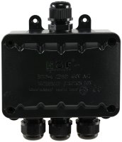 Abzweigdose IP66 Wasserdicht Kabelverbinder Box für Aussen Verbindungsdose Erdkabel Schwarz elektrischer Außen-Verteilerdose 5mm-10mm Schwarz