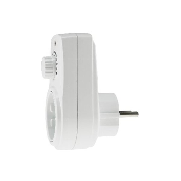 Steckdosen-Dimmer 20–280W für Glühlampen & Halogen – Plug-in, stufenlos regelbar
