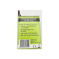 Steckdosen-Dimmer 20–280W für Glühlampen & Halogen – Plug-in, stufenlos regelbar