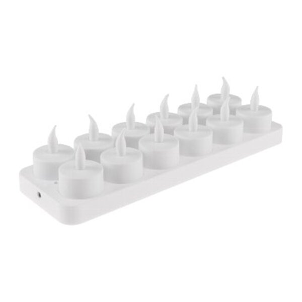 LED Teelichter 12er Set flackernd mit Batterie – warmweiß