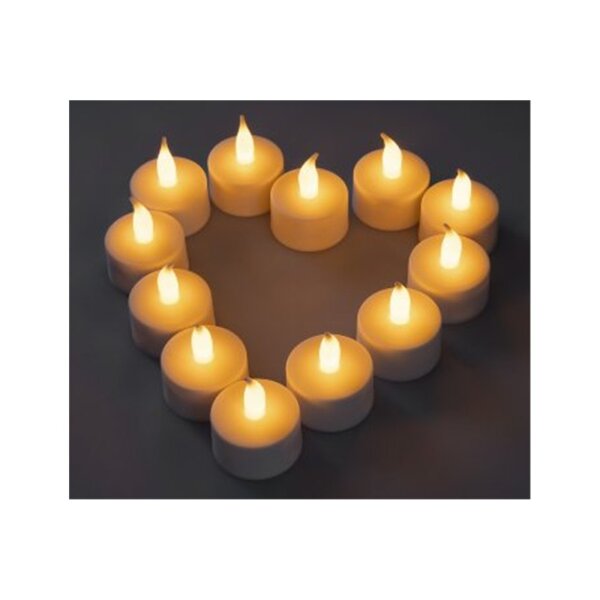 LED Teelichter 12er Set flackernd mit Batterie – warmweiß