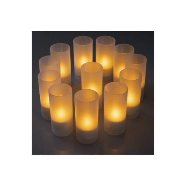 LED Teelichter 12er Set flackernd mit Batterie – warmweiß