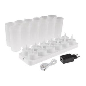 LED Teelichter 12er Set flackernd mit Batterie –...