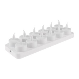 LED Teelichter 12er Set flackernd mit Batterie – warmweiß