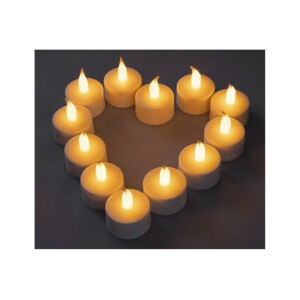 LED Teelichter 12er Set flackernd mit Batterie – warmweiß
