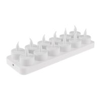 LED Teelichter 12er Set flackernd mit Batterie – warmweiß