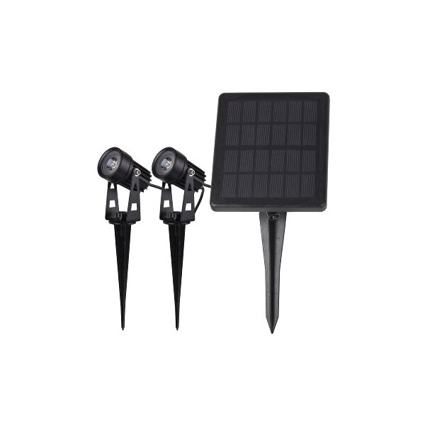 Gartenstrahler Set Solar mit 2 Spots