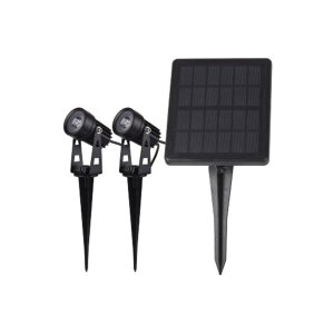 Gartenstrahler Set Solar mit 2 Spots